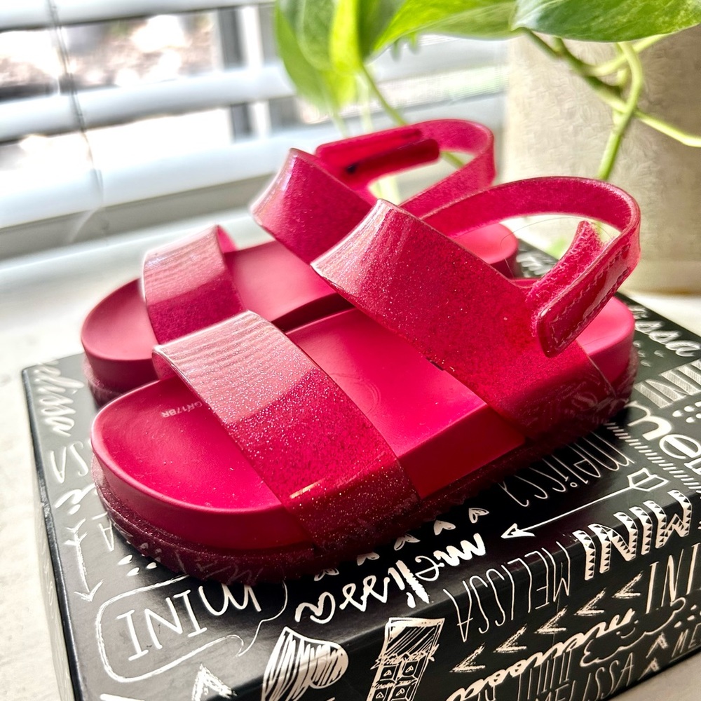 Mini Melissa Cosmic Pink Glitter Sandel Size 7